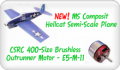 MS Composit Hellcat Semi-Scale Plane and  	E5-M-11 Brushless Outrunner Motor - 400 Size