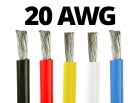 20 Gauge Silicone Wire (By the Foot) - Available in Black, Blue, Red, White, and Yellow