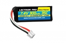 Lectron Pro™ 7.4V 300mAh 35C Lipo Battery with UMX Connector for the UMX Timber, Beast, Carbon Cub, Blade 130X & mCP X BL