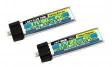 Lectron Pro™ 3.7V 180mAh 45C Lipo Battery 2-Pack for Blade mCX, mCX2, mSR, mSR X, Nano QX, & UMX AS3Xtra