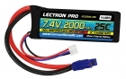 Lectron Pro 7.4V 2000mAh 25C Lipo Battery with EC3 Connector for 1/16 & 1/18 Scale Cars & Trucks
