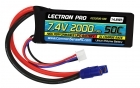 Lectron Pro 7.4V 2000mAh 50C Lipo Battery with EC3 Connector for 1/16 & 1/18 Scale Cars & Trucks, Mid-size Foamies