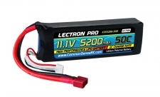Lectron Pro 11.1V 5200mAh 50C Lipo Battery with Deans-Type Connector for Brushless 1/10 Scale Vehicles & Mid-sized Planes, Helis & Quads