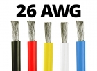 26 Gauge Silicone Wire - 25 ft. Spool - Available in Black, Red, Yellow, Blue, and White